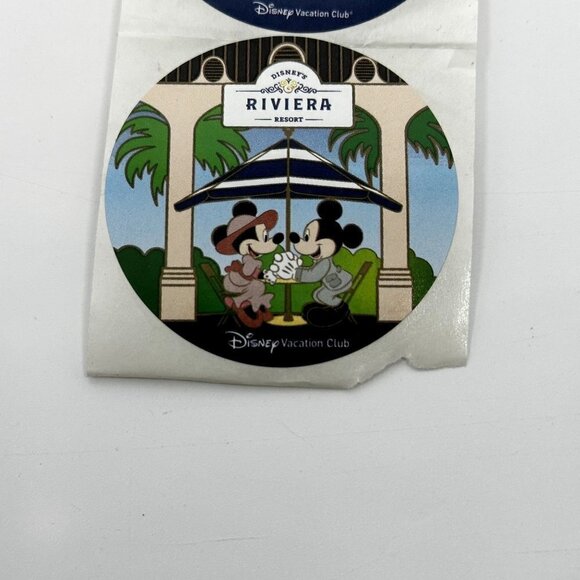 Set of 4 Disney World Riviera DVC Round Circle Stickers - Picture 4 of 9